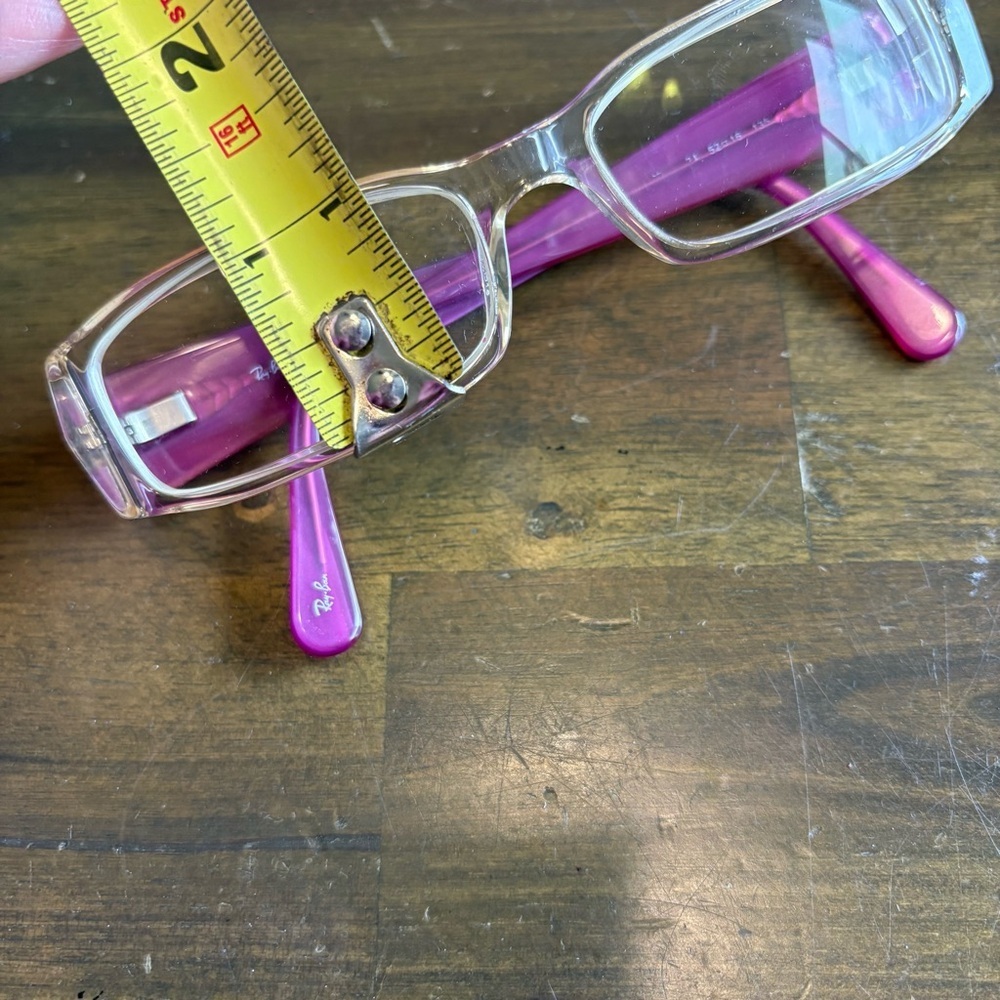Ray-Ban Eye Glasses Clear Fram Pink Purple Reading - Picture 4 of 8